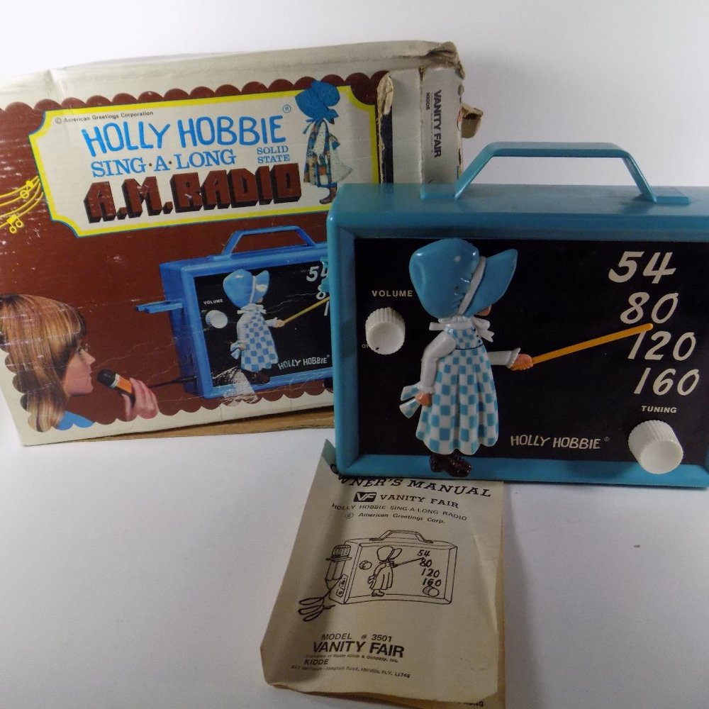 RARE VINTAGE Holly Hobbie Sing A Long a.m. Radio Vanity Fair American Greetings